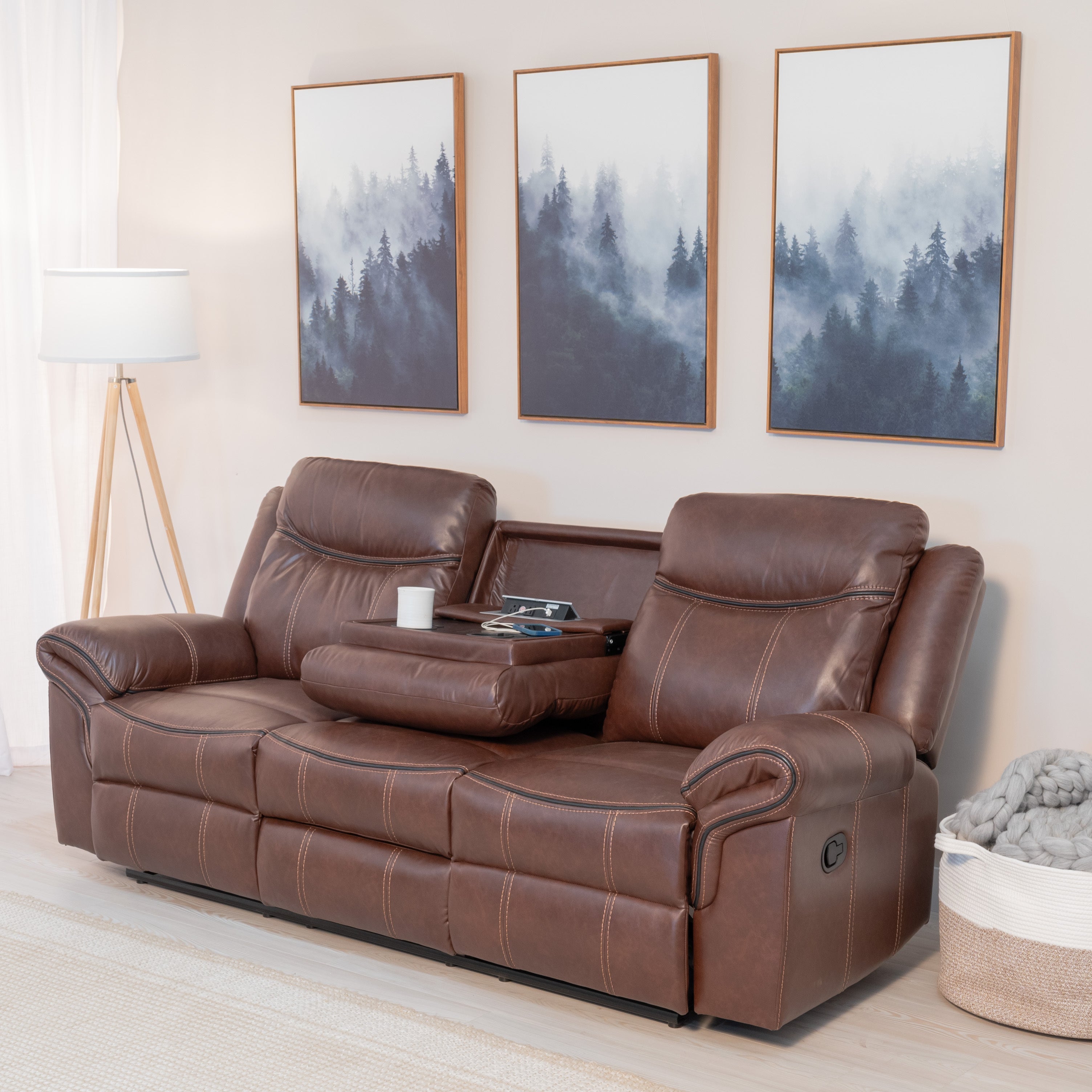 Ashbourne Reclining Vegan Leather Sofa