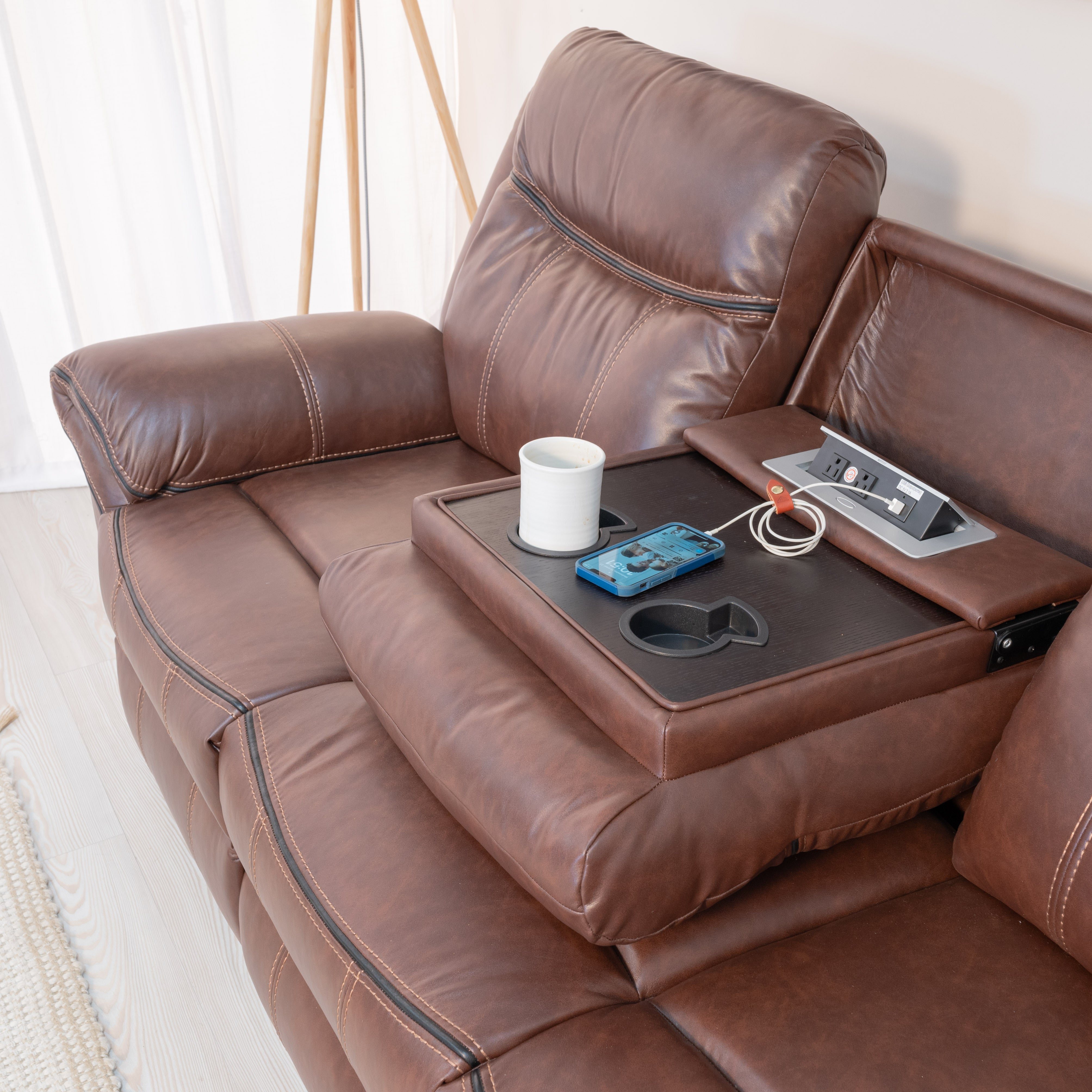 Ashbourne Reclining Vegan Leather Sofa