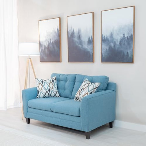 Bayswater Fabric Loveseat Teal Blue