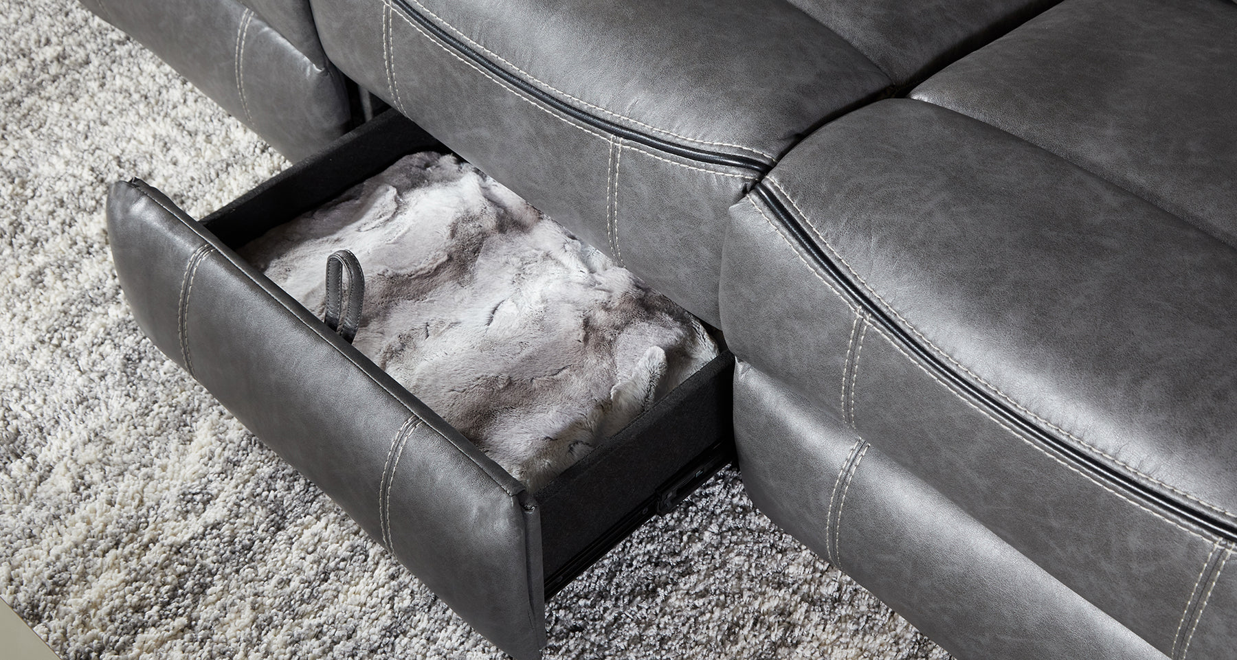 Ashbourne Reclining Vegan Leather Sofa