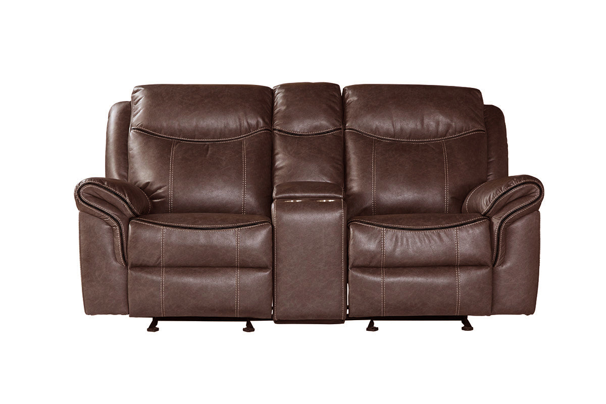 Ashbourne Reclining Vegan Leather Loveseat