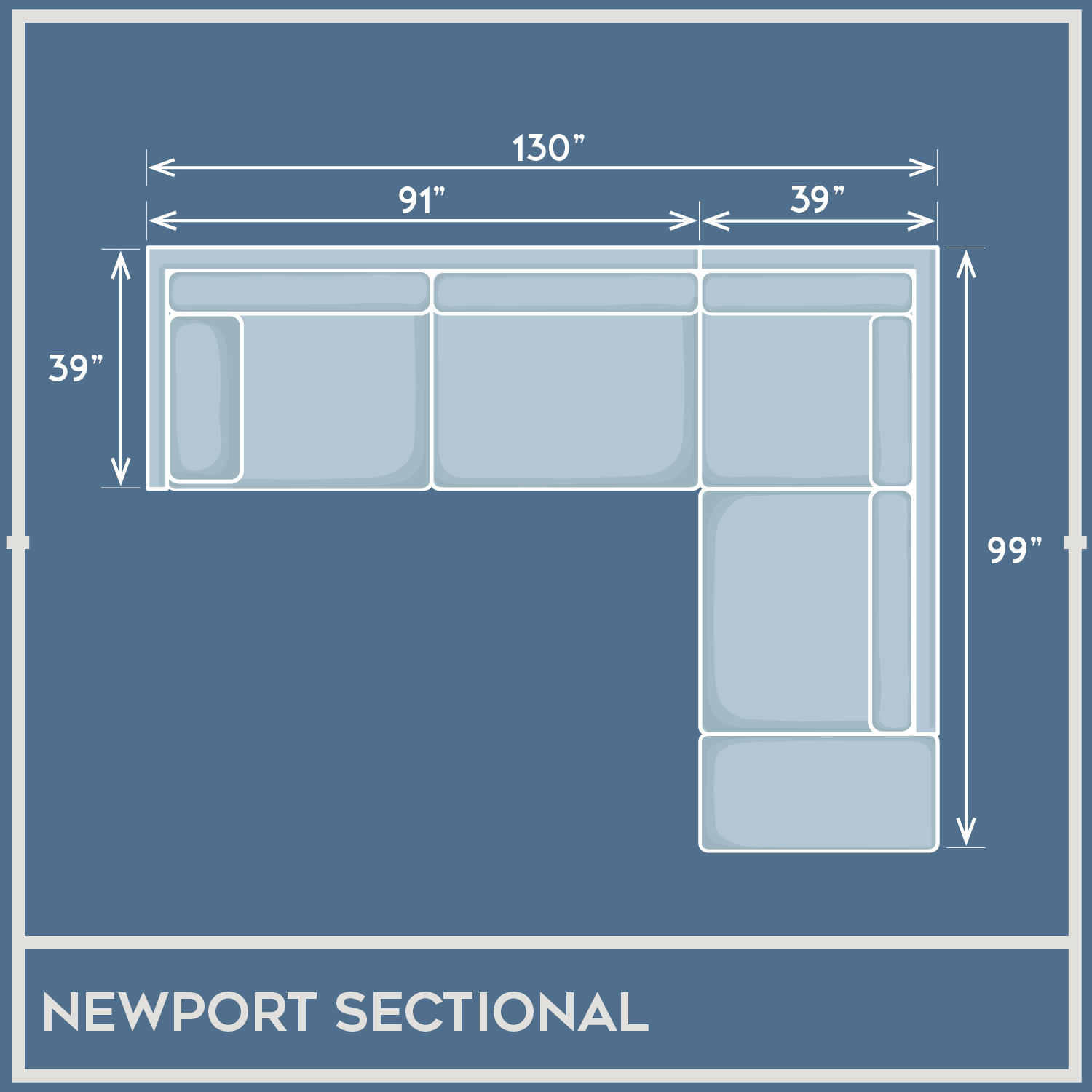 Newport Right-Facing Fabric Sofa-Chase Sectional Cement Grey